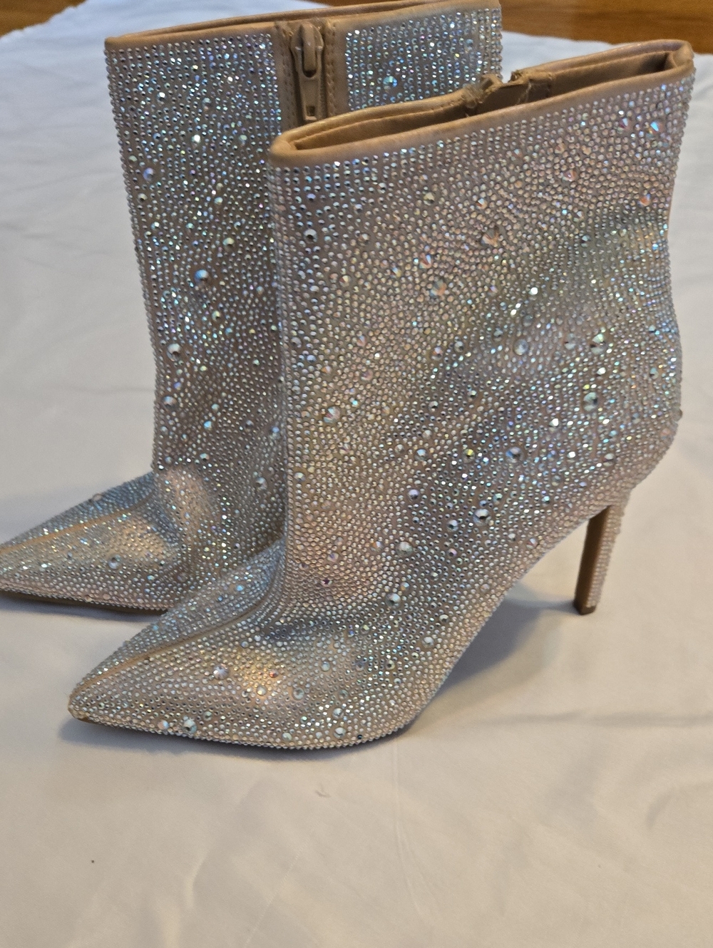INC International Concepts Rhinestone Crystal Pointed Toe Stiletto Ankle Boots